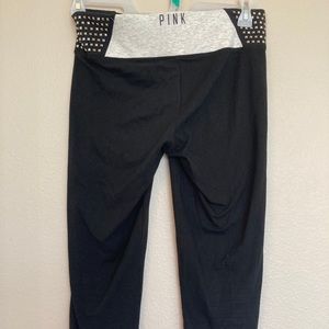 PINK Victoria’s Secret Black Studded Yoga Pants